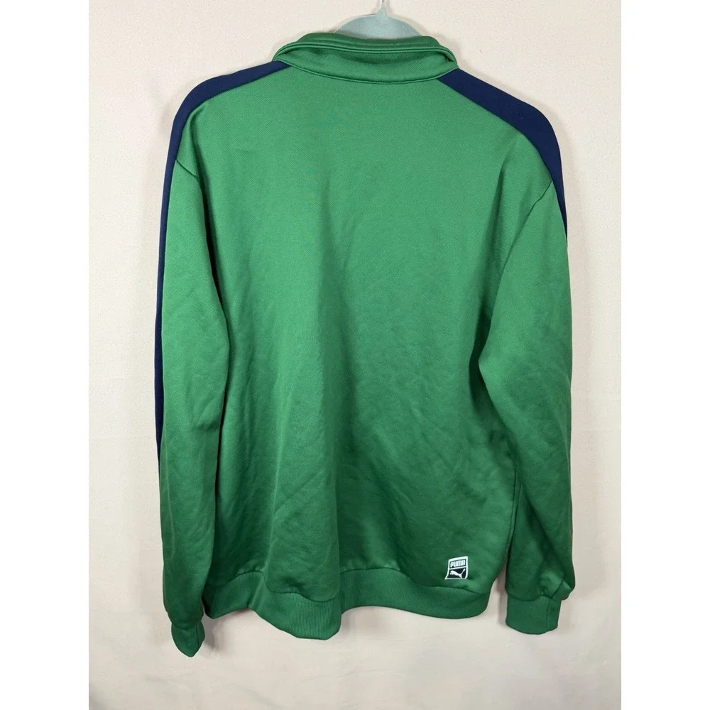 Puma T7 Track Jacket Retro Style Street Wear Men's XL Green Blue
